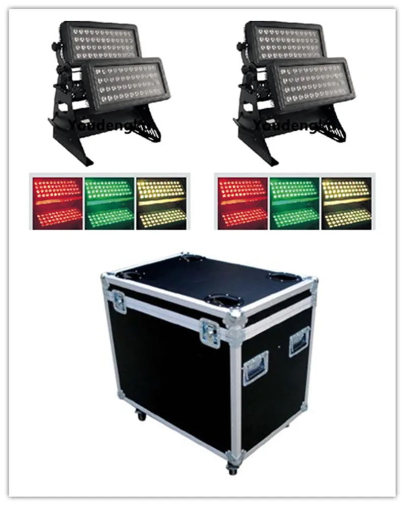 1 piece with flightcase 96*18w 6in1 rgbwa uv wall washer led Double-Deck outdoor Square waterproof led city color light