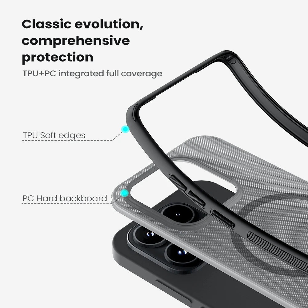 NILLKIN Frosted Shield Case with 4-Corner Bumper Protection and Anti-Fingerprint Finish
