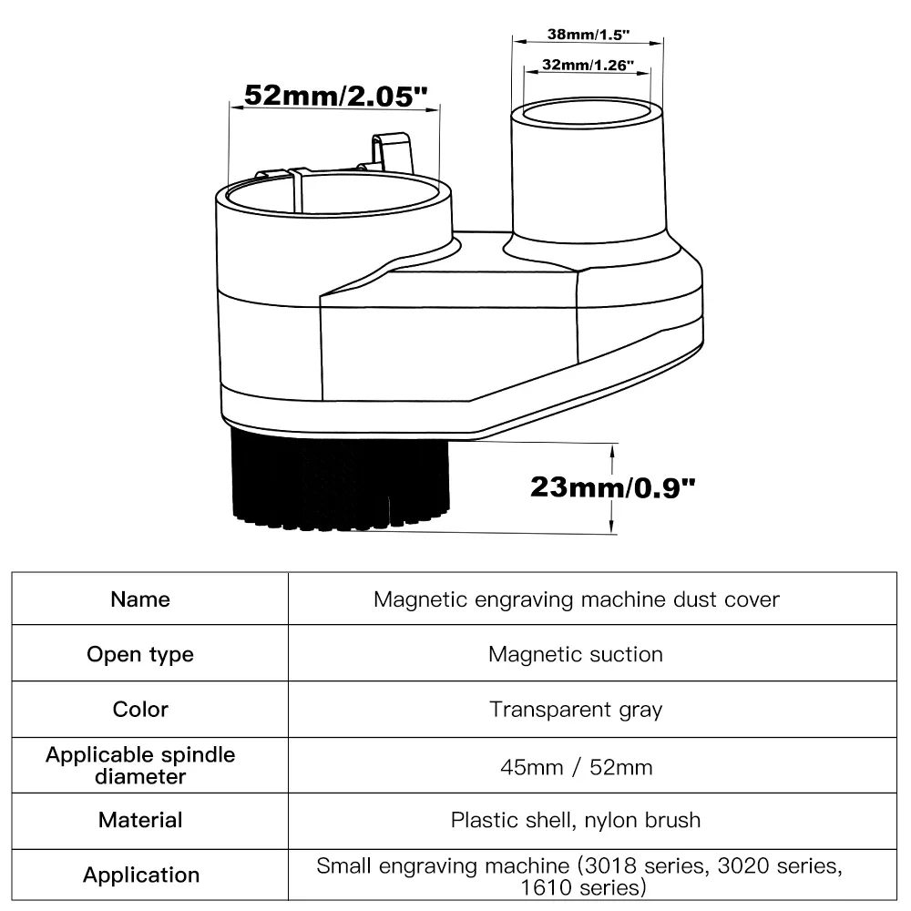 52MM 45MM CNC Router Dust Cover Dust Shoe Spindle Brush for 775 Spindle Motors CNC 3018 Pro 3020 4540 Series Engraving Machine cnc machine dust cover