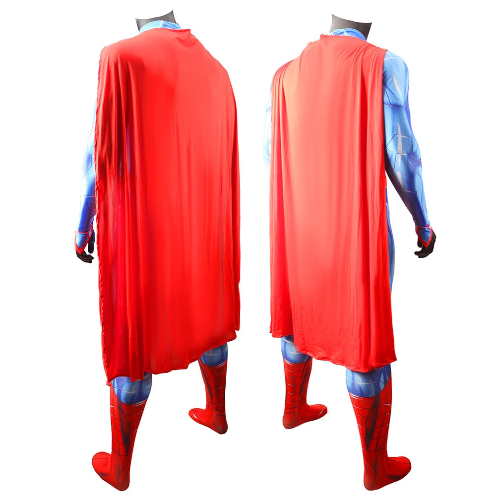 DC-Inspired Superman: Man of Steel Spandex Bodysuit Cosplay Costume for Adults and Kids