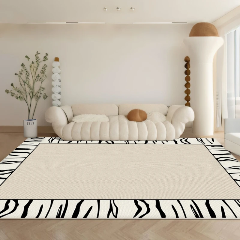 

Living Room Japanese Striped Cream Style Carpet High End Light Luxury Home Simple Room Carpets Sofa Bedroom Wabi Sabi Style Rug