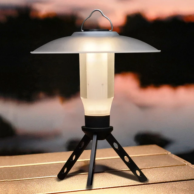 Multifunctional LED Camping Lantern with Handle Camping Flashlight Portable  Outdoor Tent Lamp Patio Hanging Solar Light with 3 Light Modes Type-C