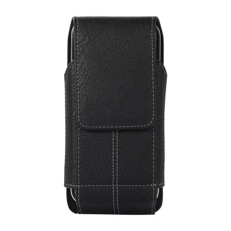 Leather Waist Bag with Magnetic Closure and Card Holder