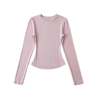 LUNDUNSHIJIA 2024 Autumn Winter Sexy Women Basic O-neck Long Sleeve T-shirts Ladies Slim Elasticity Cotton Tee Tops 16 Colors 3