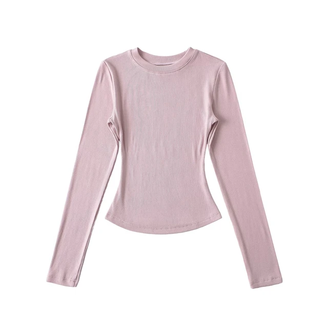 LUNDUNSHIJIA 2024 Autumn Winter Sexy Women Basic O-neck Long Sleeve T-shirts Ladies Slim Elasticity Cotton Tee Tops 16 Colors 3