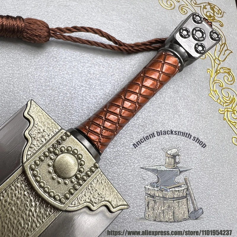 Darksteel Sword Ancient Chinese Full Metal Ornament Decoration 20cm