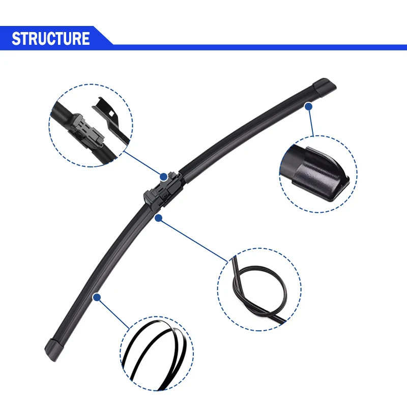 Wiper Blades For Renault Twingo 2 BJ 2007-2014 Front  Windshield Clean Window Windscreen Auto Parts Car Rain Brushes 24''+16'' 4