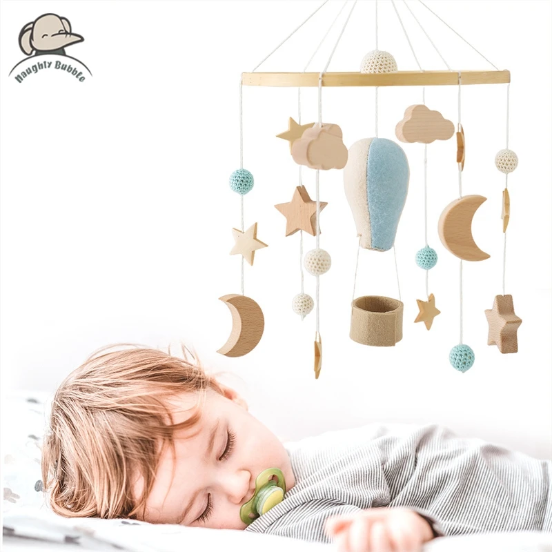 

Baby Rattle Toy 0-12 Months Felt Wooden Mobile Newborn Music Box Crochet Bed Bell Hanging Toys Holder Bracket Infant Crib Toy