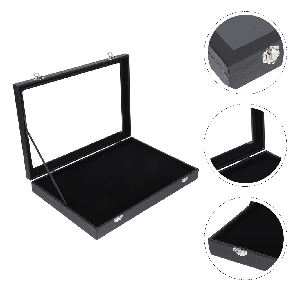 Espositore Per Spille E Medaglie – Custodia 28x20 Cm Con Coperchio Trasparente – Fodera In Velluto – Sigillato Antipolvere – Per Badge, Gioielli, Orecchini - 5