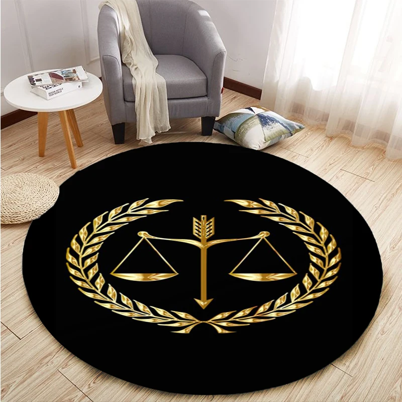 

Lady Themis Round Rugs Greek Mythology Series Pattern Carpet Living Room Bedroom Home Decoration Floor Mat Chair