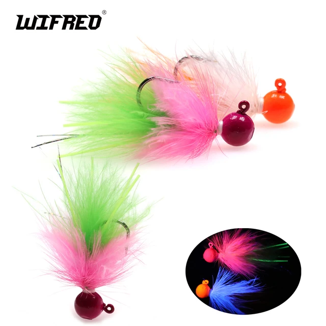 Wifreo Marabou Jig Fly Weighted Metal Jig Hook Bugger Bait Mini Crappie Jig  Panfish Jig Fly Winter Ice Fishing Lure Fast Sink - AliExpress