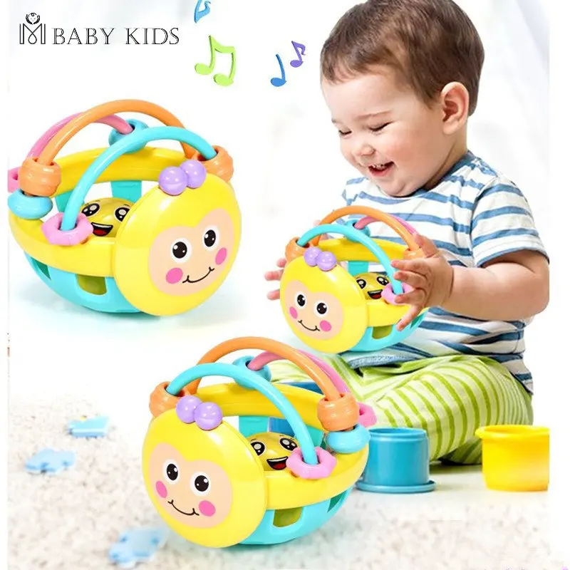 

Baby Soft Rubber Rattle Children Early Childhood Biting Bell Toy Bee Hand Bell Rattle Dumbbell Baby Toy 0-12 Months