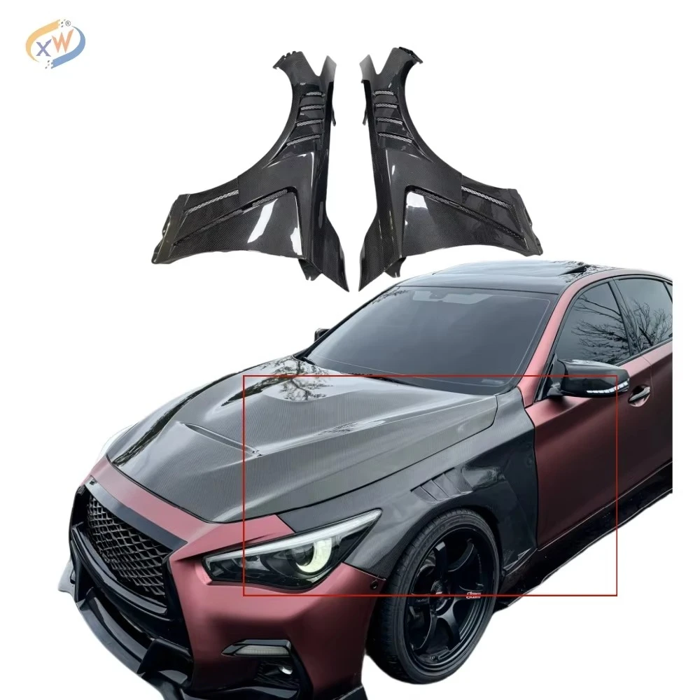 Q50 V37 EPA V 유형 전면 통풍 펜더(상부 통풍구 포함) 탄소 섬유 액세서리로 외관 향상
