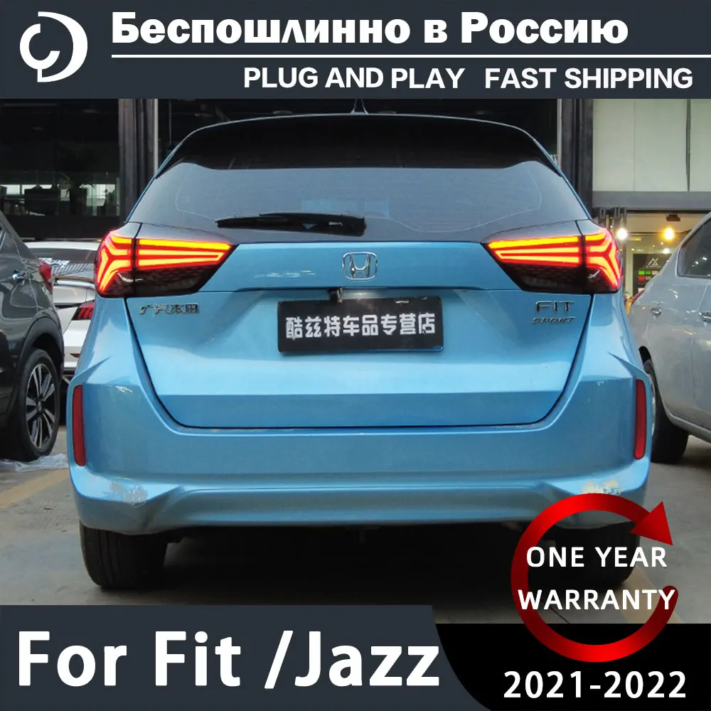 Honda FIT Jazz 2021-2022 용 AKD 자동차 스타일링 미등 LED 테일 라이트 DRL 테일 램프 러닝 턴 시그널 리어 리버스 브레이크