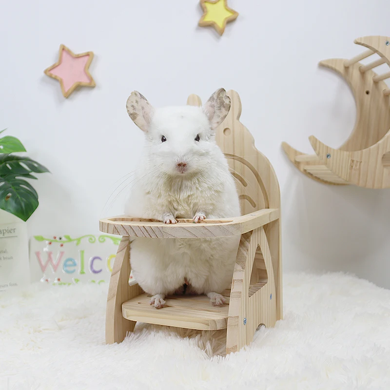 Small Pet Dining Chair Natural Pine Chinchilla Toy Chinchillas Accesorios Small Animal Furniture Photo Props Littlest Pet Shop