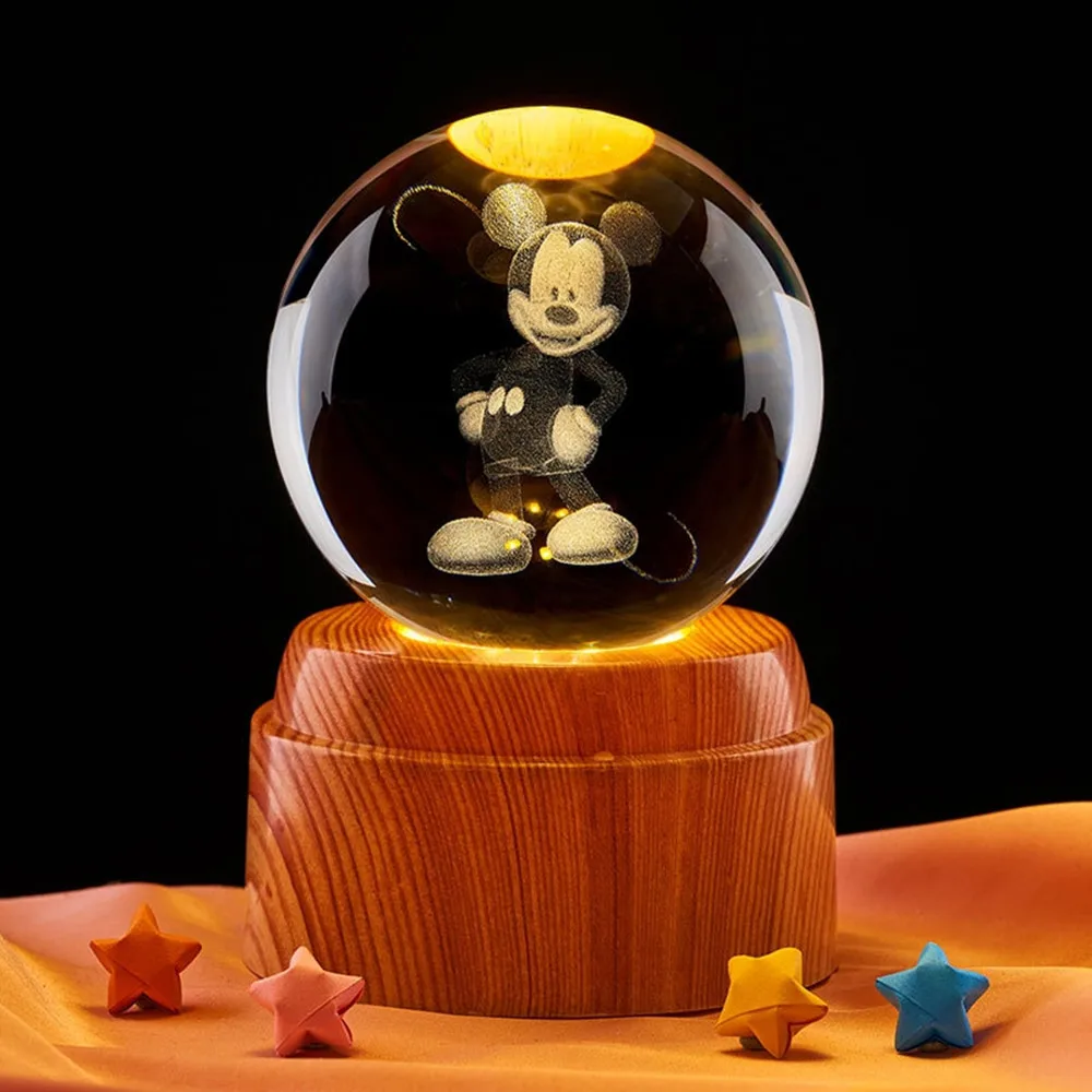 ミッキーandミニー クリスタル 3D彫刻 ミッキーの手 メモスタンド