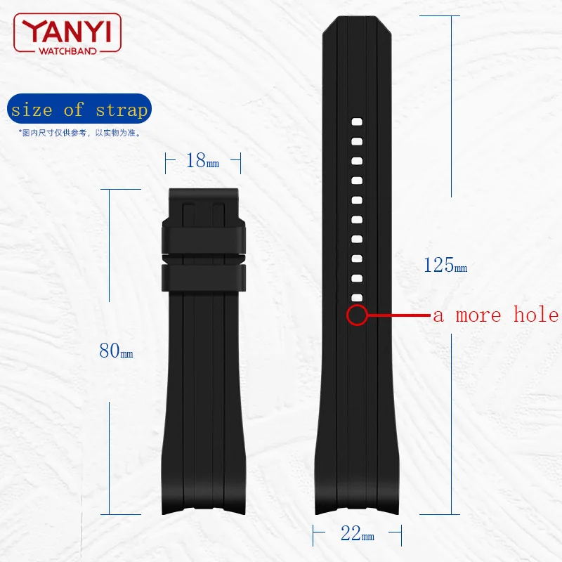 High quality Rubber bracelet 22mm 20mm watchband two color watch strap for omega seiko tudor rolex casio watches band curved end