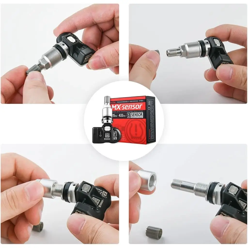 4PCS Autel TPMS MX-Sensor 315MHz & 433MHz 2in1 Tire Pressure Sensors Summer Tire Exchange Universal Clamp In 4