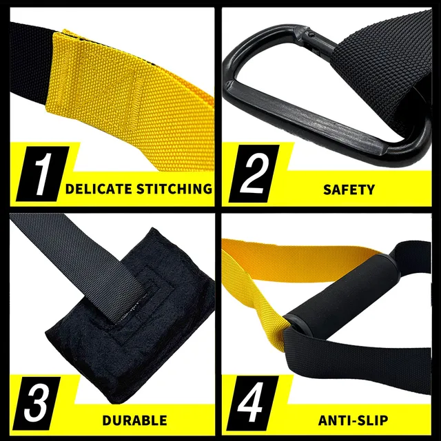 Suspended Training Belt with Bungee Storage Bag for Pull-ups, Pilates, Strength Training and Resistance Home Exercise Supplies 3