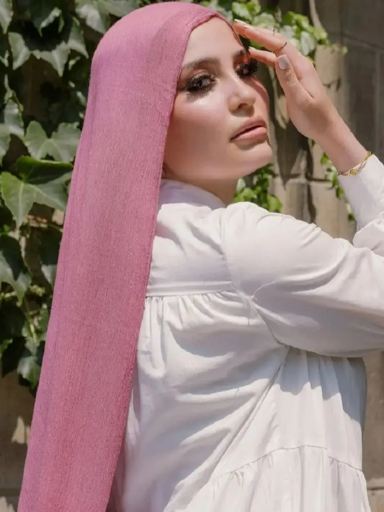 جديد رايون القطن مسلم الحجاب للنساء وشاح عادي شالات فام Musulman لينة فسكوزي رايون الحجاب الإسلامية عمامة عقال