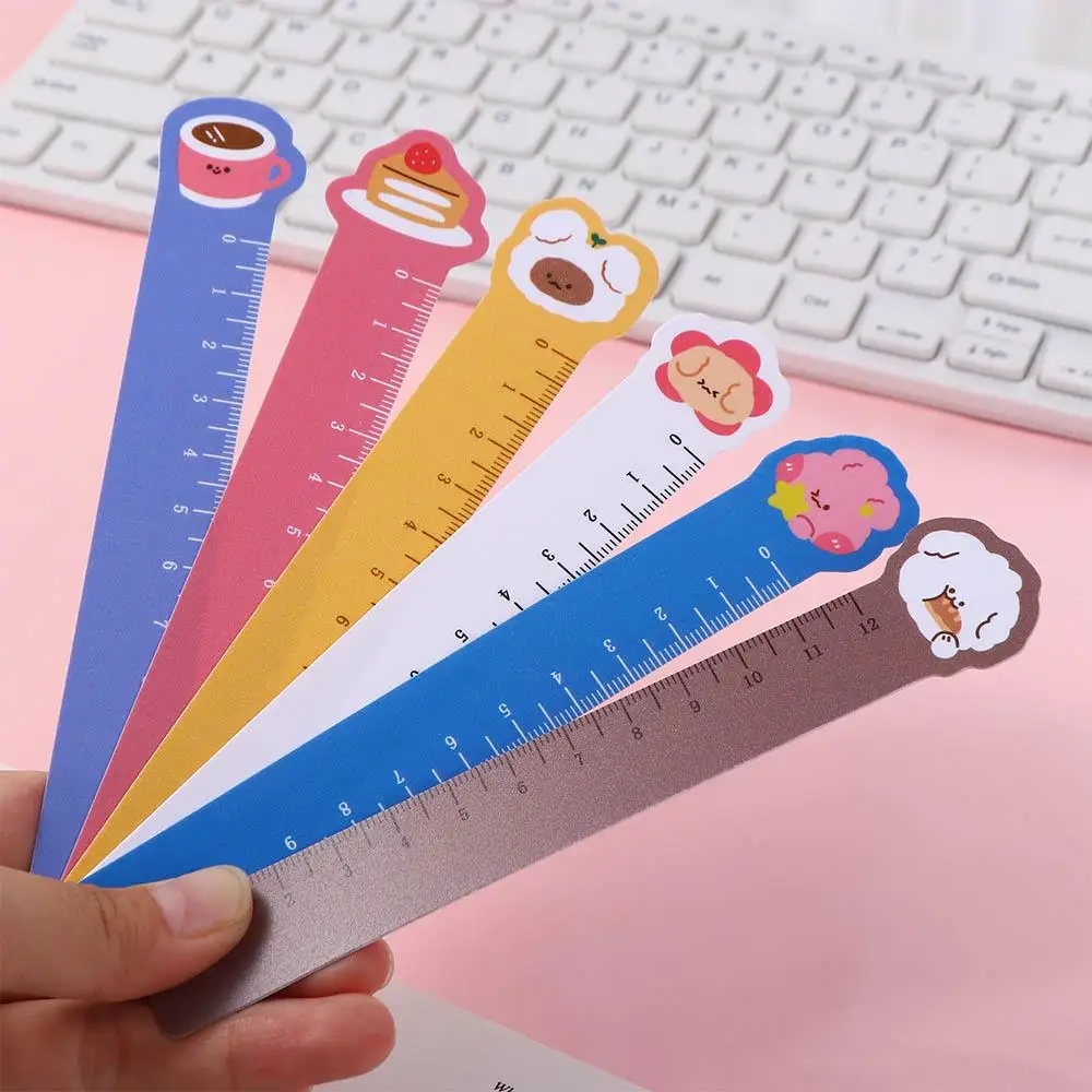 

Novelty Creative Cute Painting Learn Portable Cartoon Pet Bendable Straight Ruler Scale Ruler Plastic Rulers Bookmarks