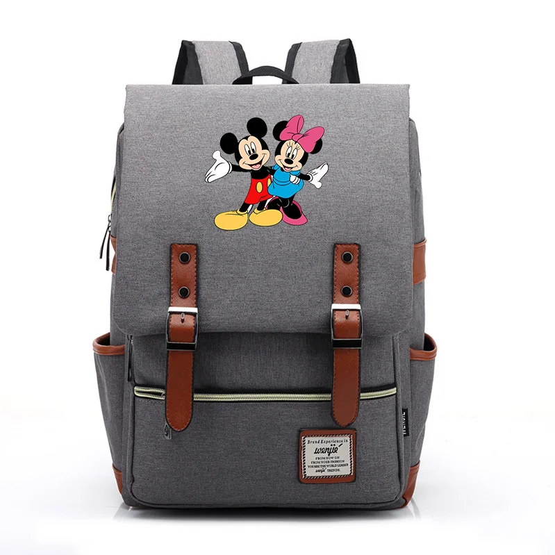 Disney Mickey Minnie School Bags Students Laptop Backpacks Women Men Travel Bags Teenager Bookbag Unisex College Backpack