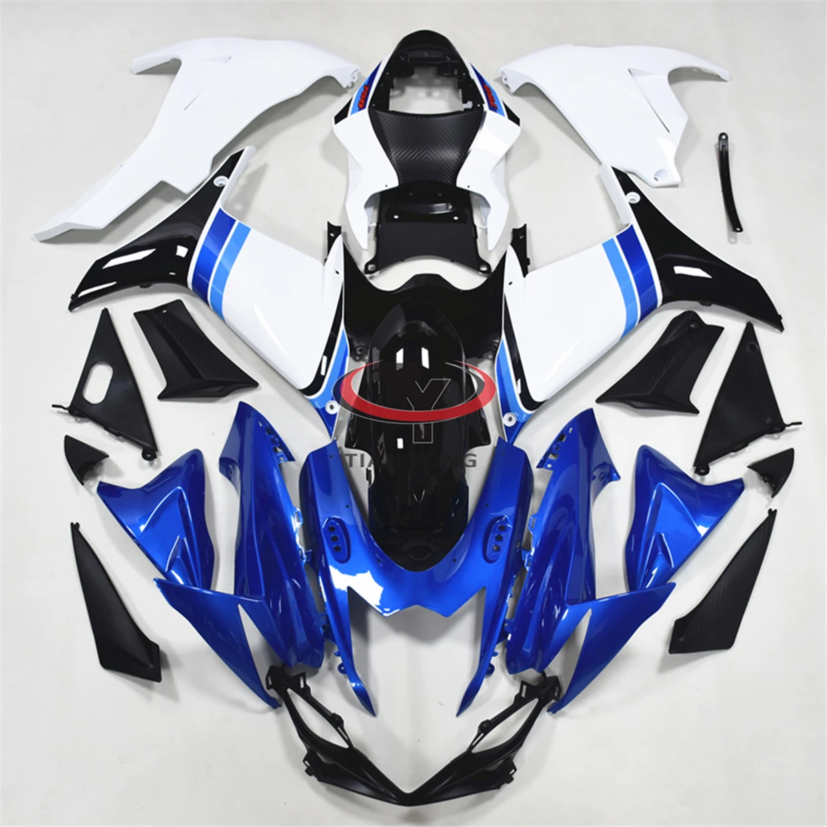 

Кузов для GSXR600 GSXR750 GSXR GSX 600 750 K11 2011-2012-2013-2023 яркие белые цветочные линии в синем полном обтекателе