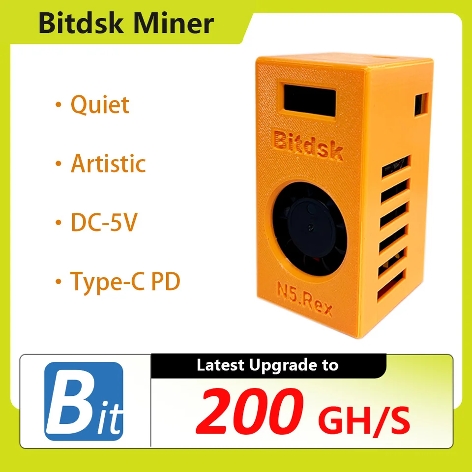 Bitdsk N5 200Gh/S BM1397 Bitcoin ASIC BTC Miner Solo Lottery Miner  US/EU/UK/AU/BR PLUG with Type-C PD power - AliExpress