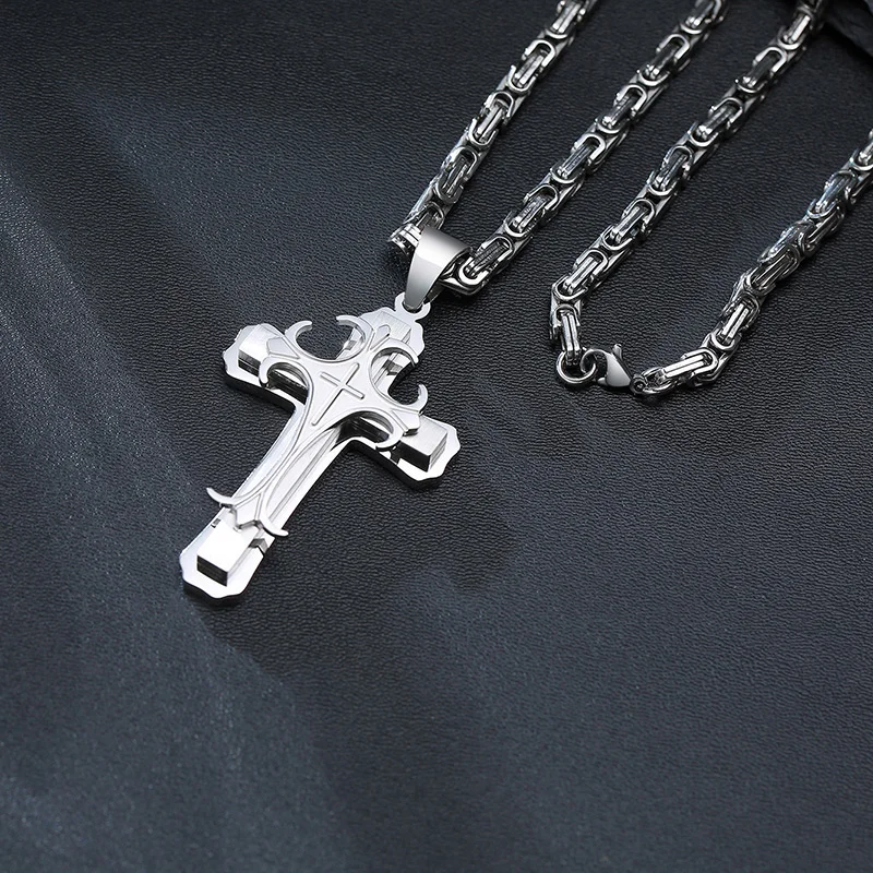 Hanessa Collana Personalizzata Con Incisione In Acciaio Inox 4560 Cm – Croce Con Preghiera Padre Nostro In Spagnolo In Neroargento – Collana Da Uomo – Gioielli Personalizzati Da Uomo, Acciaio - Foto 12