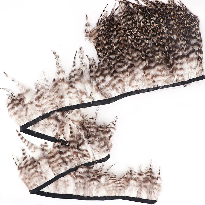

10Meter Natural Pheasant Feather Trims Wedding Dress Skirt Party Clothing Decoration DIY Feather Ribbon Craft 10-15cm 4-6 inch