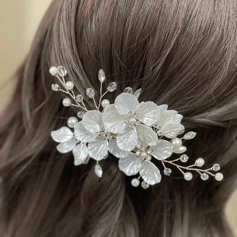 Hair Accessory White Flower Hairpins Elegant Women Floral Style Hair Clip Chinese Style Bride Wedding Headdress Hanfu hair accessory,hair clip,hair headdress,bridal headwear