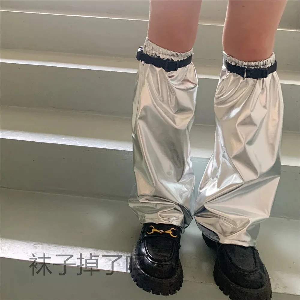 

Y2K серебристый металлический рукав для девушек Harajuku
