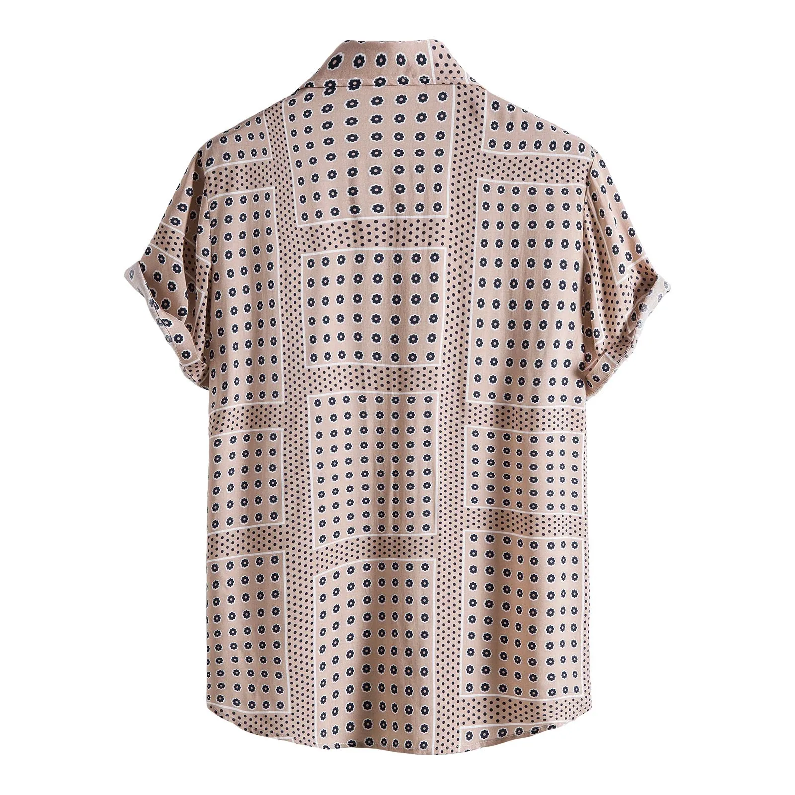 Casual Short Sleeved Shirt Short Sleeved Shirt Hawaiian Shirt Button Down Shirt Men Short Sleeve Casual Loose Blouse Summer Houndstooth Plaid Shirts For Men Hawaiian Short Sleeve Beach Button Up Blouse