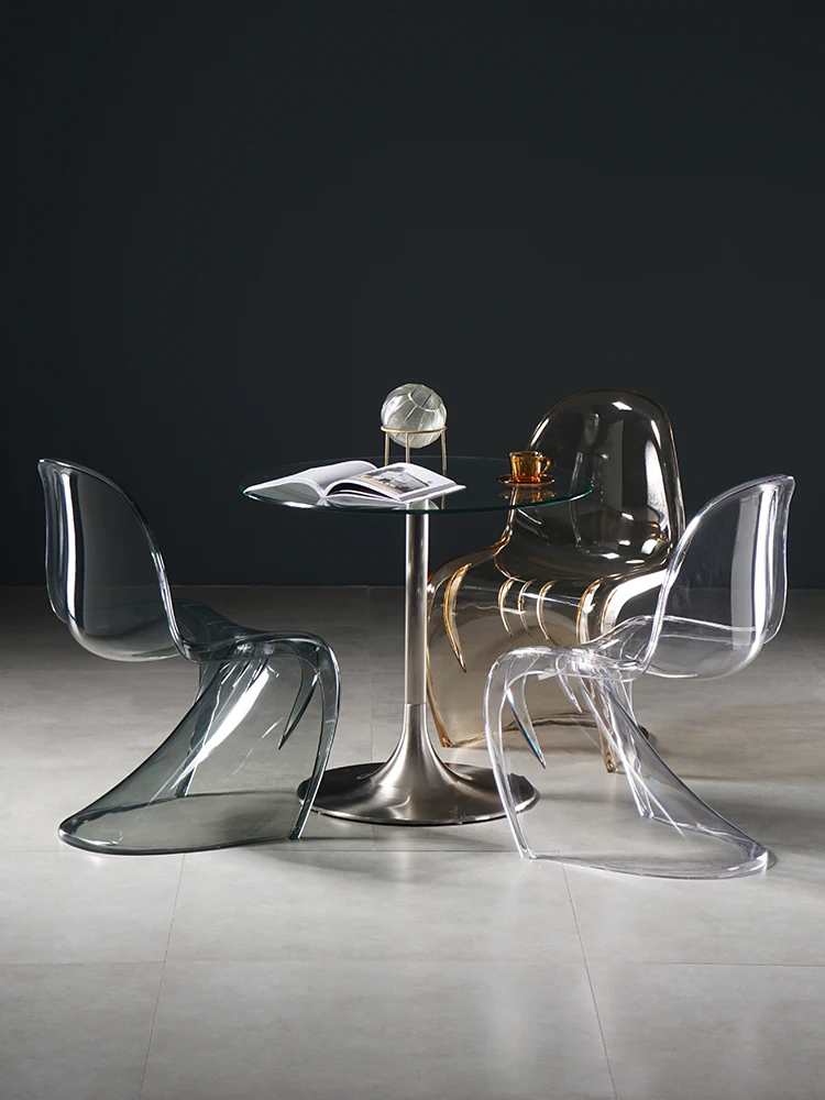 Nordic Dining Creative Acrylic Plastic Dining Chair Ghost Chair Crystal Stool Diningroom Furniture Transparent ArmChair