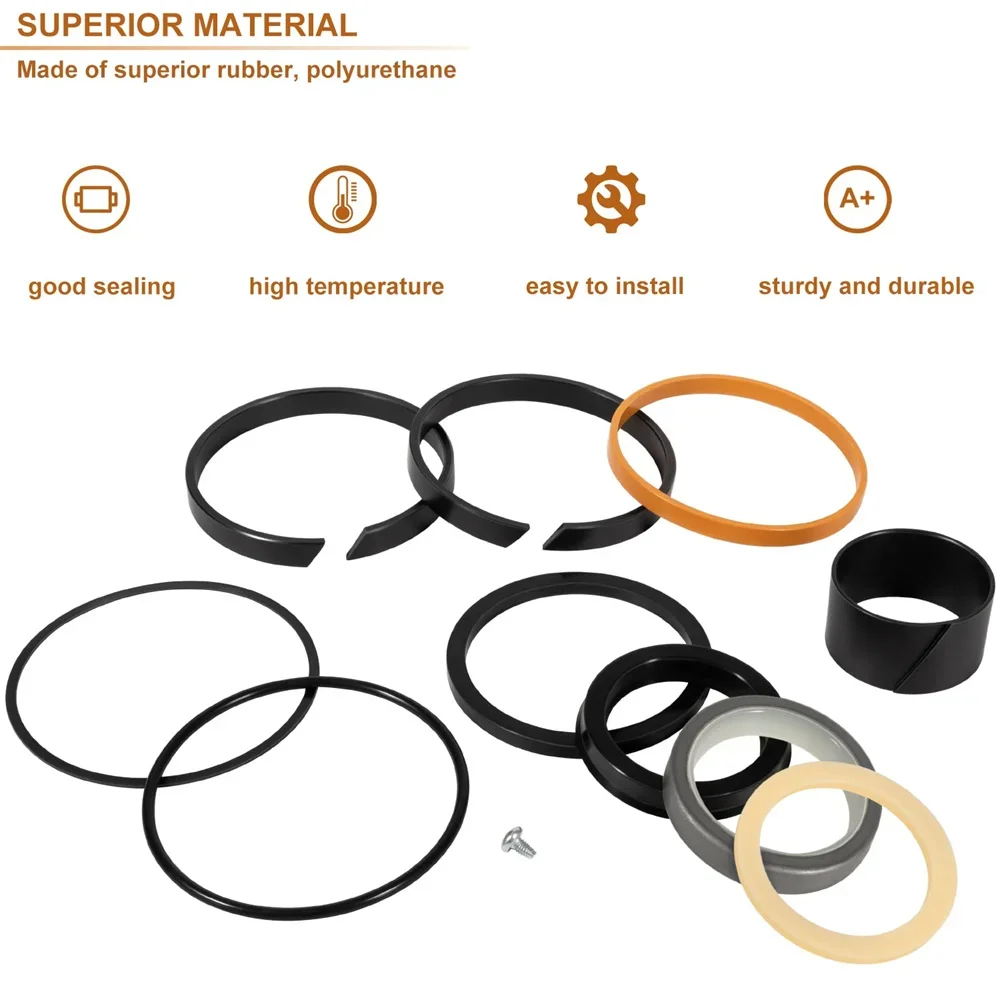 Hydraulic Cylinder Seal Replacement Kit G109417 for Case 650 850D 855D W30, 35C 35CWL 580B 580D 580E 580G 580SD 580SE Rod: 1.75"