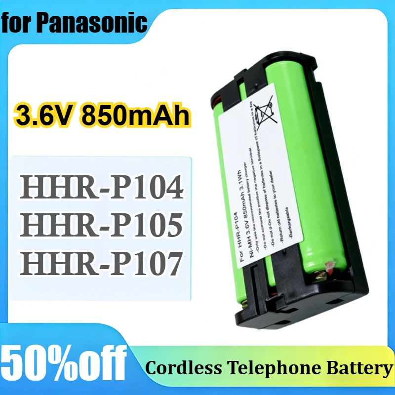 HHR-P104 HHR-P105 HHR-P107 3.6V 850mAh Ni-MH Rechargeable Battery for Panasonic