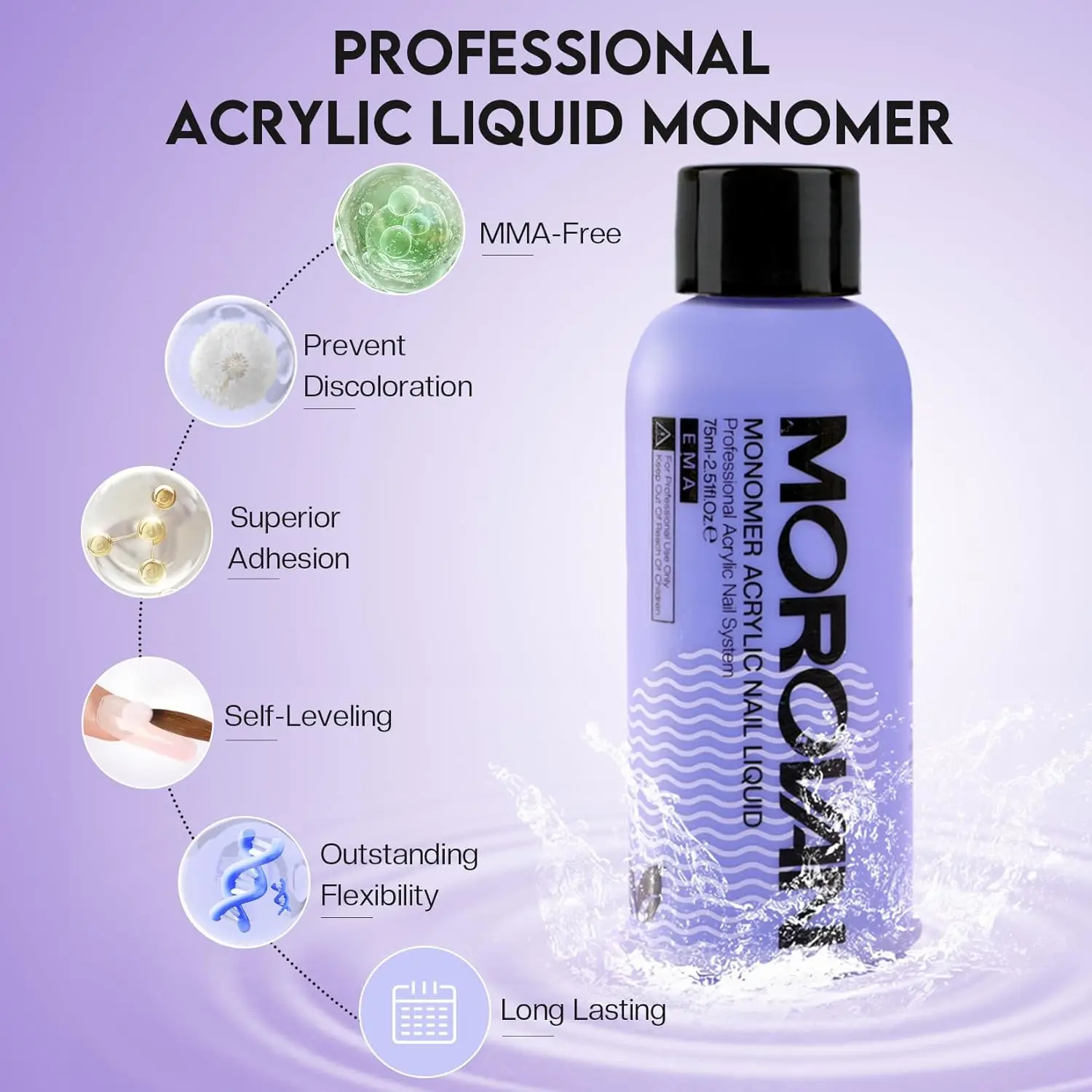 Acrylic Liquid for Nail Extension with Nail Prep Dehydrator Acid-Free Primer For DIY Lover- MMA-Free Fomula Acrylic Liquid Kit