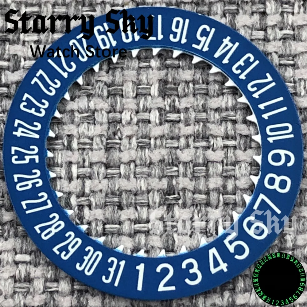 Starry Sky Luminous Date Wheel Watch Calendar Disc in White/Blue/Green/Black