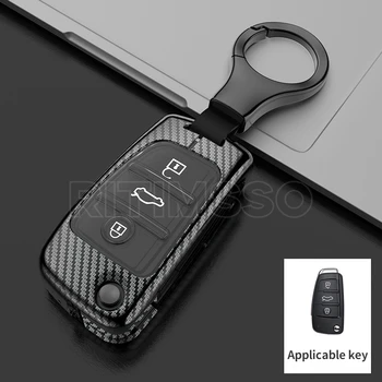 Custodia/cover pieghevole per Chiave/telecomando per Audi A3 A4 A5 A6 A7 Q3 Q5 S6 B6 B7 B8 C6 8P 8V 8L TT RS accessori per la protezione del FOB del guscio dell'auto - Custodia pieghevole per portachiavi per auto per Audi A3 A4 A5 A6 A7 Q3 Q5
