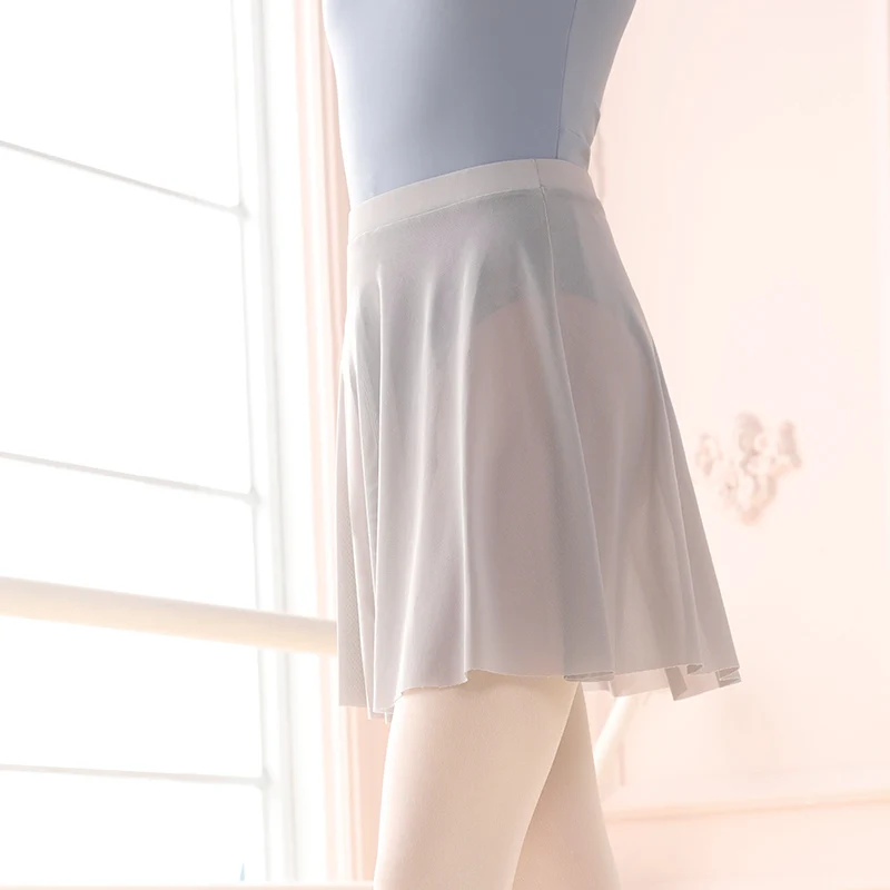 Ballet Skirt Women Adult Mesh Wrap Skirt Ballet Tutu Skate Elastic Ballerina юбка Gymnastics Training Dance Wear 5 Colours
