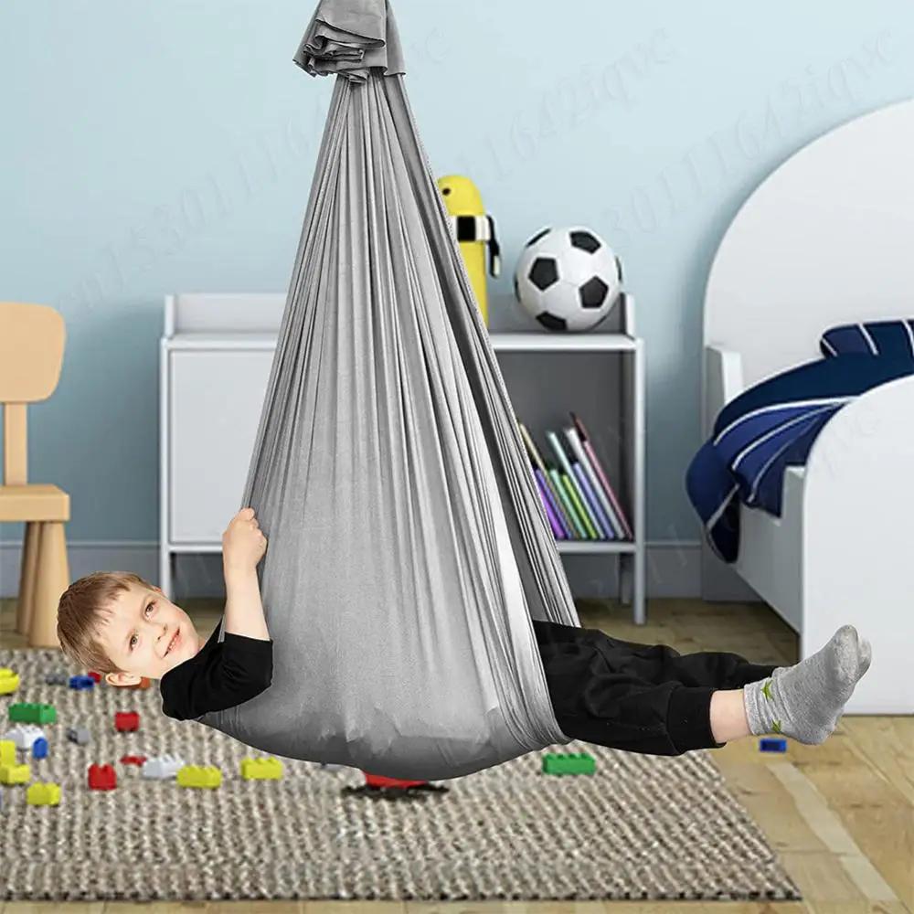 Kids Sensory Swing Adjustable Swing Yoga Suspension Bed Compression Therapy Swing Hammock Healing Relaxing Cuddle Sensory Swing 5