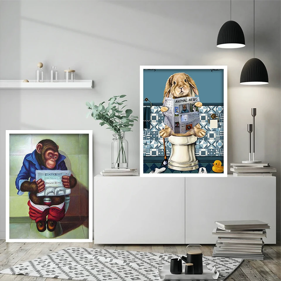 EverShine Diamond Painting Dog Toilet Cross Stitch Diamond Embroidery Animal 5D DIY Mosaic Cartoon Wall Decor