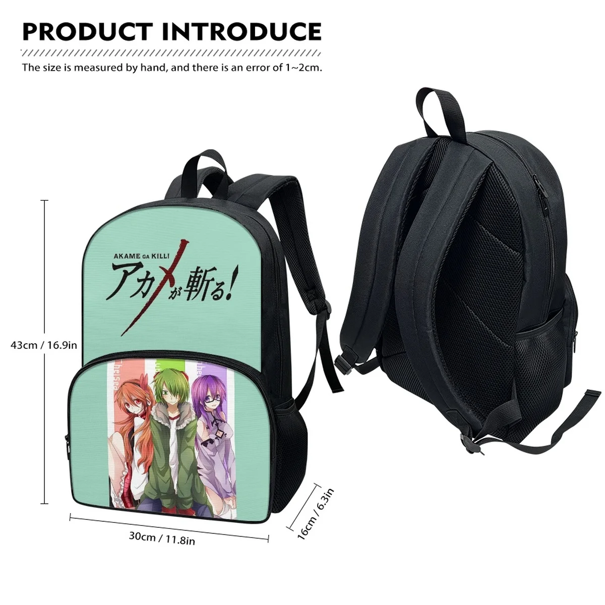 FORUDESIGNS Akame Ga Kill! Anime Students Universal School Backpacks New Stylish Dual Zip Bookbags Class Handy Packsack