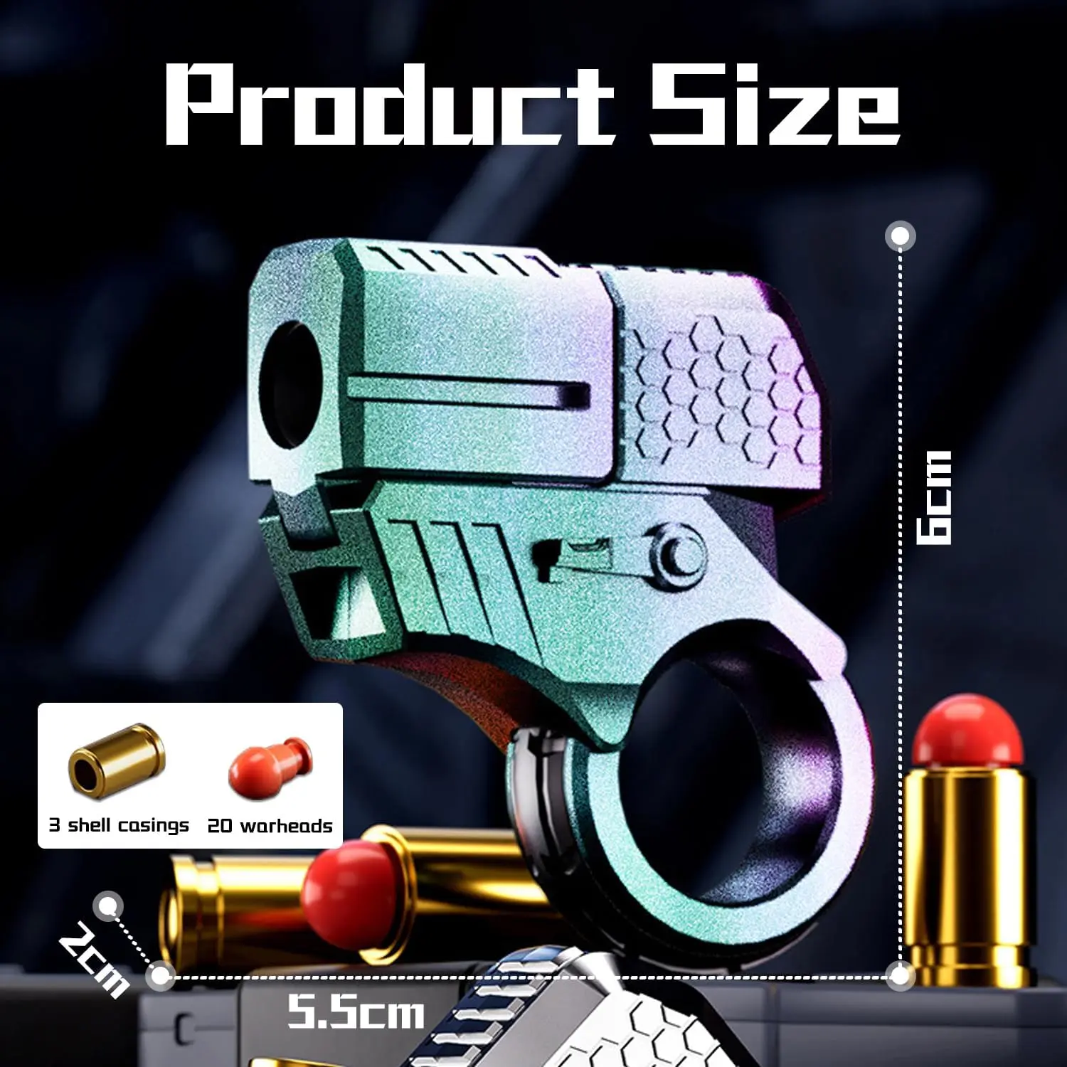 Sensory Fidget Toy Anti Stress Toy Fidget Toy Finger Sensory Toy Adult Fidget Toys For Stress Relief EDC Alloy Fingertip Toy Pistol Decompression Launcher Model Ring For Anxiety Gift