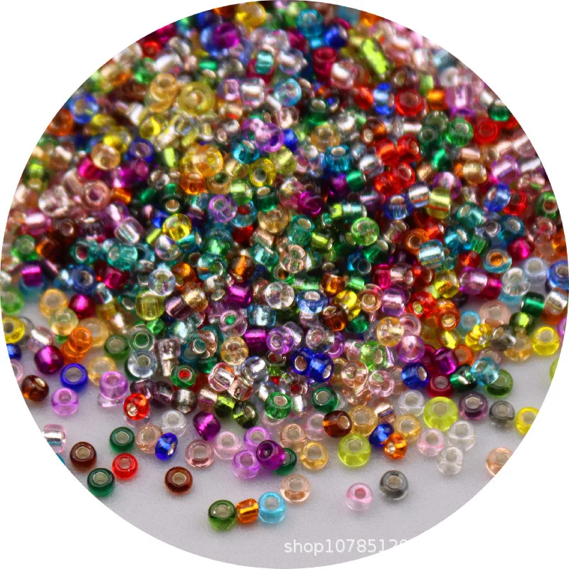High-Quality Silver-Filled Glass Rice Beads for Jewelry & Clothing - Multiple Sizes Available