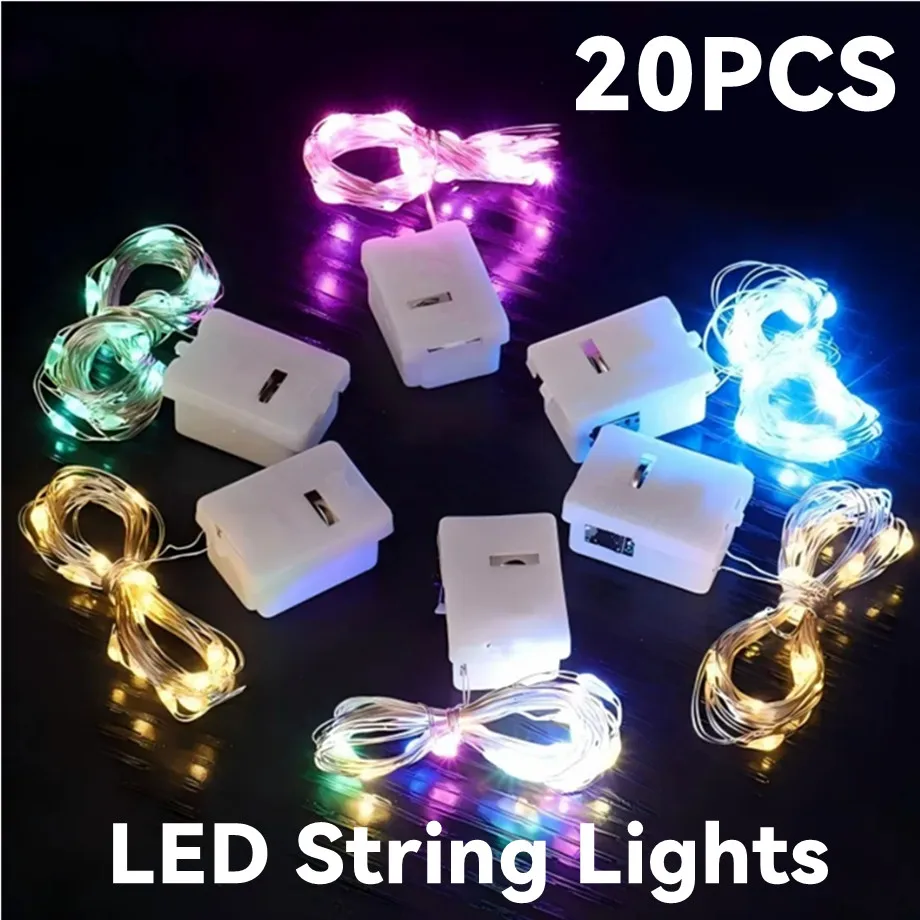 20PCS Wholesale 3/2/1m LED String Lights Copper Silver Wire Garland Light Fairy Lights Christmas Wedding Party Room Decoration