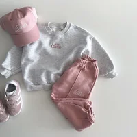 New Quality Cotton Baby Toddler Boy Girls Set Kids Clothes Autumn for Children Pullover Sweatshirts+Solid Sports Pants Fashion 3