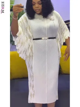 EGRM High-end Pleated Dresses For Women Traditional Clothing Batwing Sleeve V-neck Print Gown Maxi Long Dress 2025 New 7R6192 1
