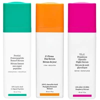 3PCS T.L.C. FRAMBOOS GLYCOLIC NIGHT SERUM & C-Fiema Day Serum & Protini Powerpeptide Resurf Serum 1