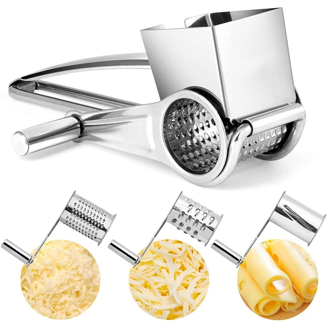 Stainless Steel Rotary Cheese Grater Manual Handheld Cheese Slicer